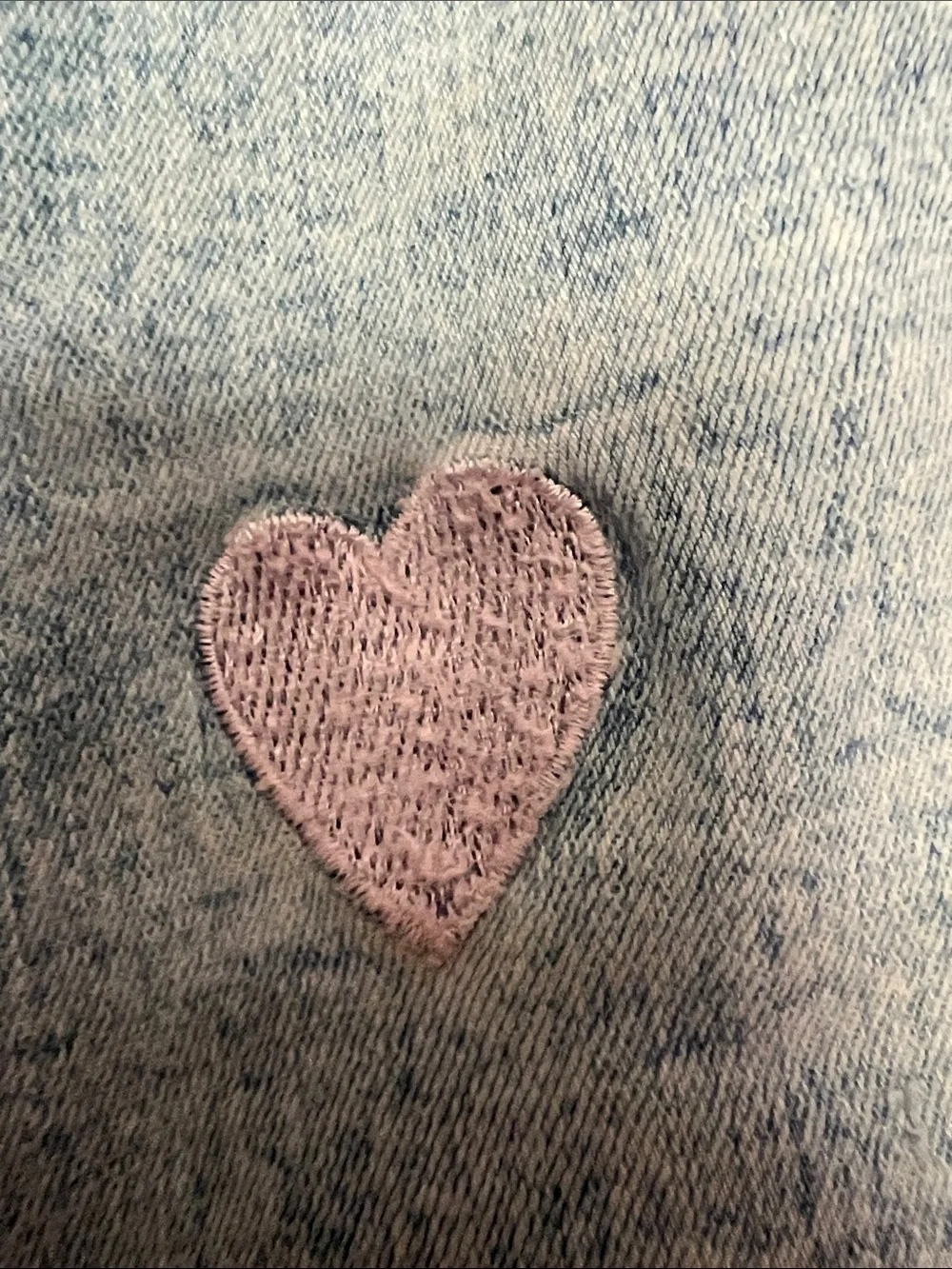 Light Wash Kids Jeans with Pink Heart Accents